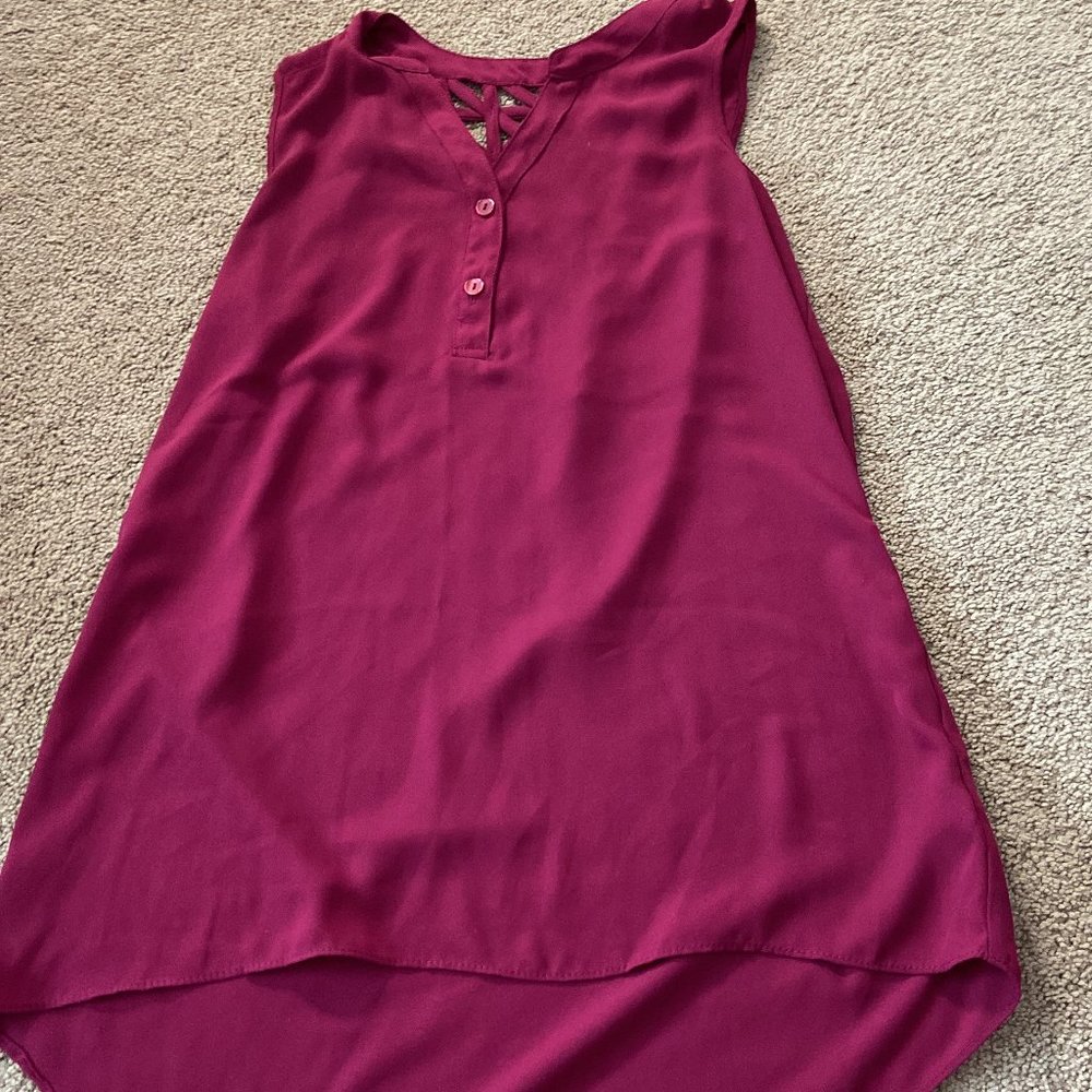 Ladies Purple High-Low Tank
